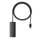 USB-Хаб Baseus Lite Series 4в1 USB to 4xUSB 3.0 2m Black WKQX030201