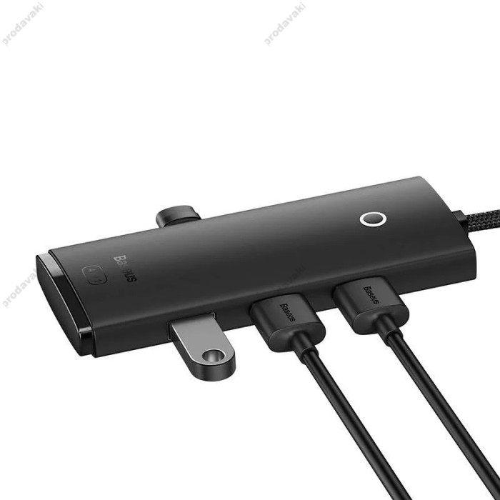 USB-Хаб Baseus Lite Series 4в1 USB to 4xUSB 3.0 2m Black WKQX030201