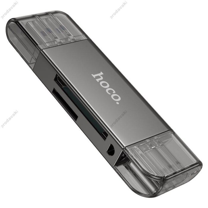 Кардрідер HOCO HB39 SD/TF USB/Type-C 3.0 high-speed card reader Grey