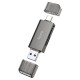 Кардрідер HOCO HB39 SD/TF USB/Type-C 3.0 high-speed card reader Grey