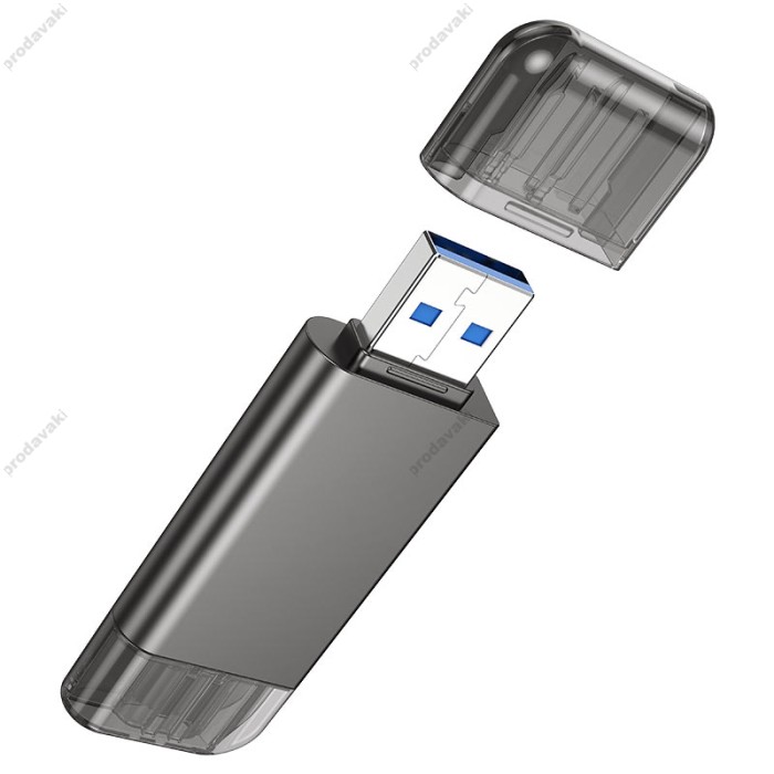 Кардрідер HOCO HB39 SD/TF USB/Type-C 3.0 high-speed card reader Grey