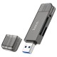 Кардрідер HOCO HB39 SD/TF USB/Type-C 3.0 high-speed card reader Grey
