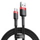 Кабель Baseus Cafule USB to Type-C 60W 3A 1m Black-red CATKLF-B91
