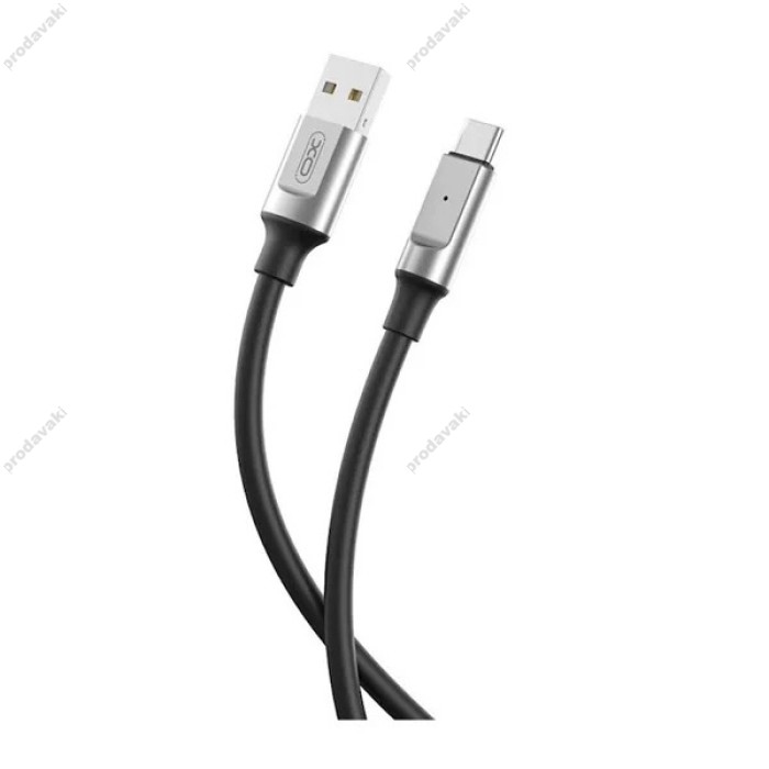 Кабель XO NB251 Liquid Silicone Rubber USB to Type-C 6A 1m Black