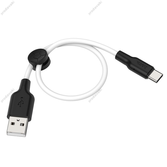 Кабель Hoco X21 Plus Silicone USB to Type-C 3A 0.25m Black-White