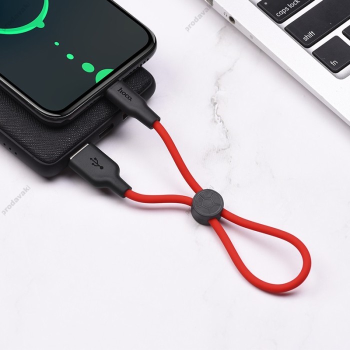 Кабель Hoco X21 Plus Silicone USB to Type-C 3A 0.25m Black-Red