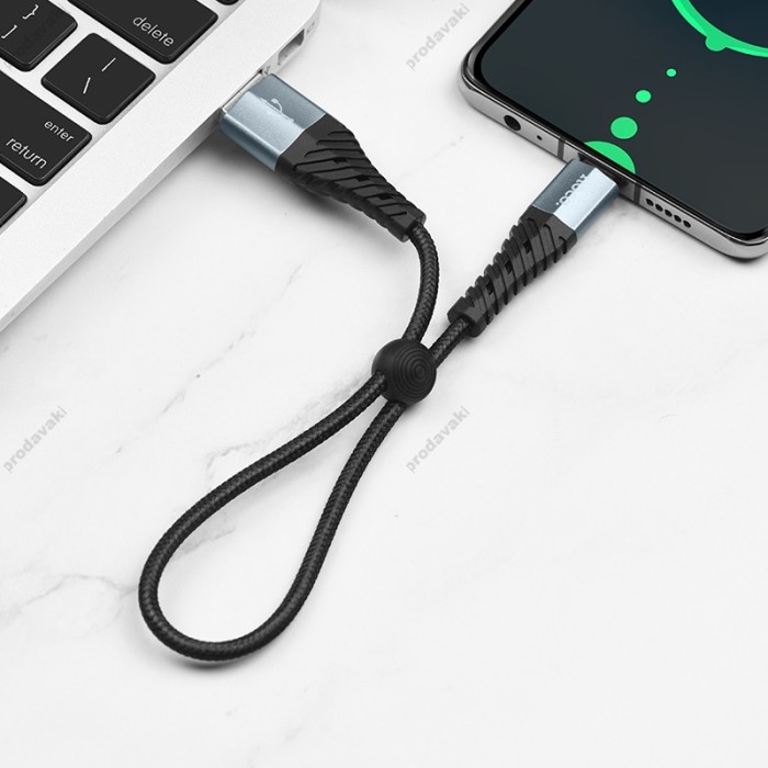 Кабель Hoco X38 Cool USB to Type-C 3A 0.25m Black