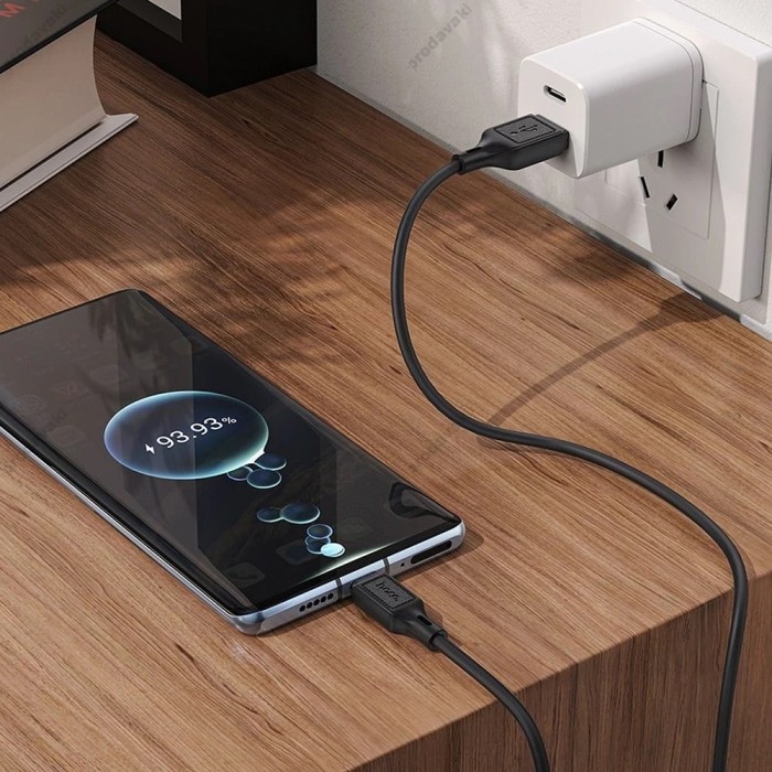 Кабель HOCO X90 Cool silicone charging data cable USB to Type-C 3A 1m Black