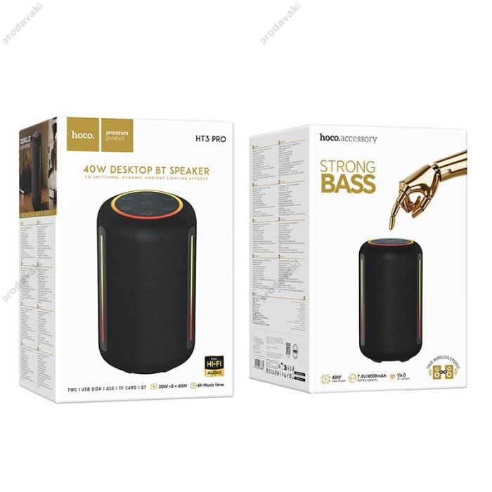 Портативна колонка система караоке Bluetooth Hoco HT3 Pro Platinum sound desktop 40W Black
