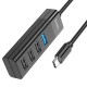 USB-Хаб HOCO HB25 Easy mix converter 4в1 Type-C to USB 3.0+3xUSB 2.0 Black