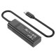 USB-Хаб HOCO HB25 Easy mix converter 4в1 Type-C to USB 3.0+3xUSB 2.0 Black