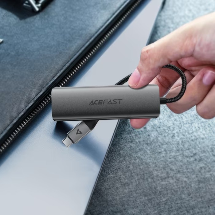 USB-Хаб ACEFAST J15 Multifunction Adapter 4в1 Type-C to 4xUSB 3.0 Grey