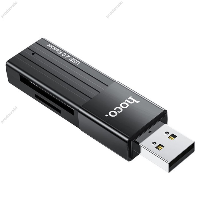 Кардрідер HOCO HB20 Mindful 2в1 SD/TF USB2.0 Black