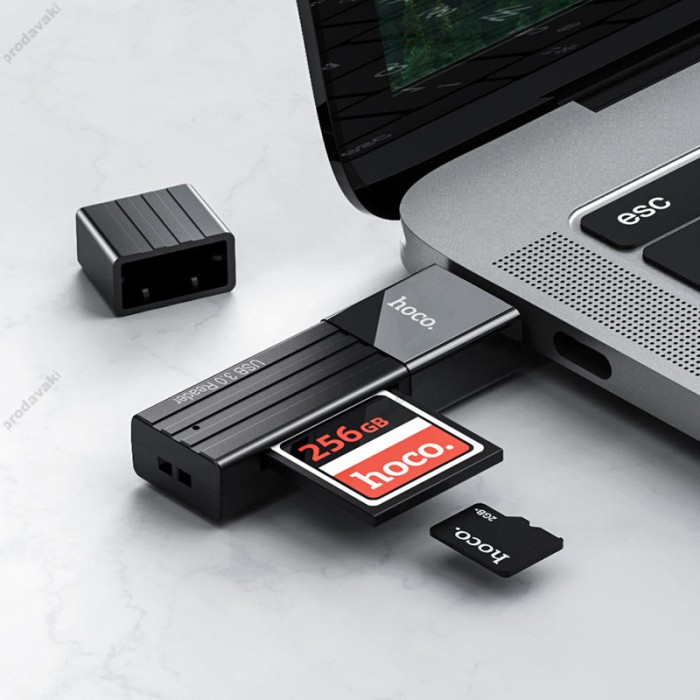 Кардрідер HOCO HB20 Mindful 2в1 SD/TF USB3.0 Black