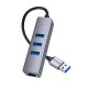 USB-Хаб Hoco HB34 Easy link USB Gigabit Ethernet adapter 4в1 USB to 3xUSB 3.0+RJ45 Metal Grey