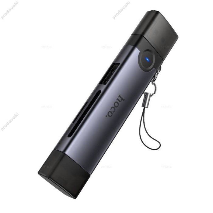 Кардрідер HOCO HB56A Victory 3в1 SD/TF/USB Lightning/USB 3.0 card reader Grey