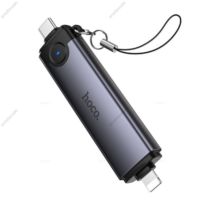 Кардрідер HOCO HB56A Victory 3в1 SD/TF/USB Lightning/Type-C 3.0 card reader Grey