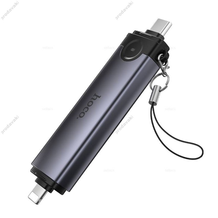 Кардрідер HOCO HB56A Victory 3в1 SD/TF/USB Lightning/Type-C 3.0 card reader Grey