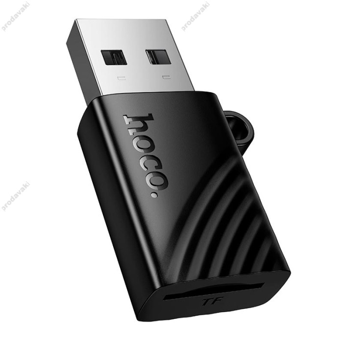 Кардрідер перехідник HOCO HB53 USB-A to TF 2.0 mini card reader Black