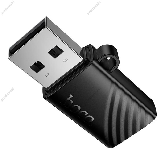 Кардрідер перехідник HOCO HB53 USB-A to TF 2.0 mini card reader Black