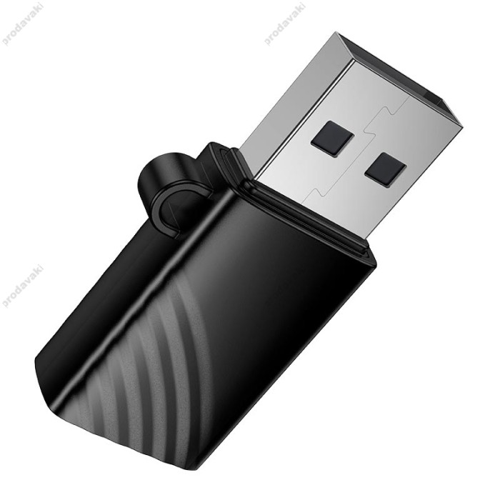 Кардрідер перехідник HOCO HB53 USB-A to TF 2.0 mini card reader Black