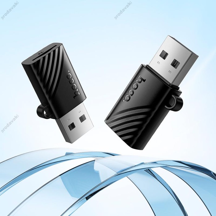 Кардрідер перехідник HOCO HB53 USB-A to TF 2.0 mini card reader Black