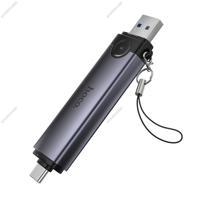 Кардрідер HOCO HB56 Victory 3в1 SD/TF/USB USB/Type-C 3.0 card reader Grey