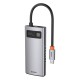 USB-Хаб Baseus Metal Gleam Series Multifunctional Type-C to HDMI+USB3.0+USB2.0+PD CAHUB-CY0G Grey