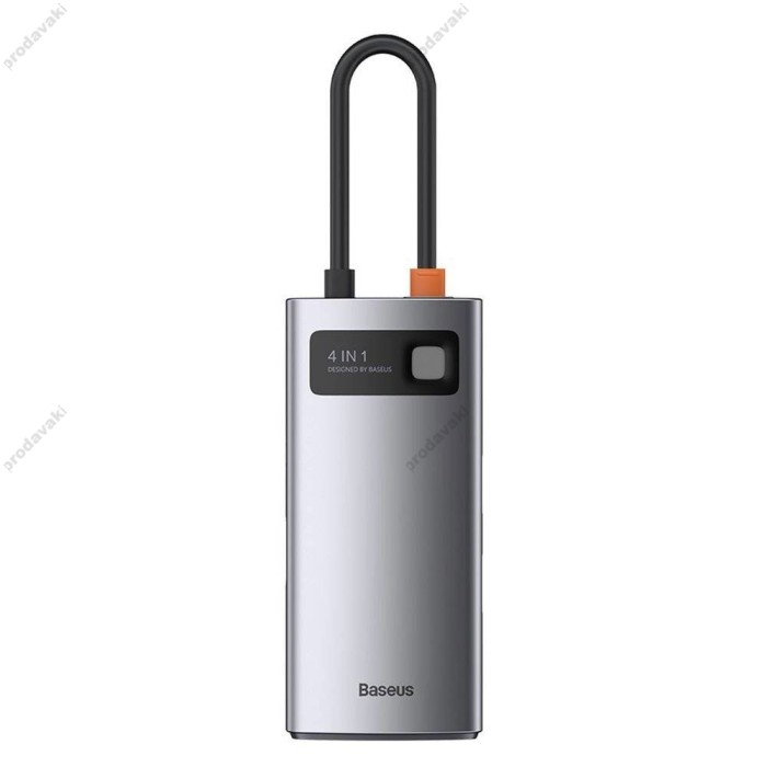 USB-Хаб Baseus Metal Gleam Series Multifunctional Type-C to HDMI+USB3.0+USB2.0+PD CAHUB-CY0G Grey