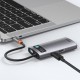 USB-Хаб Baseus Metal Gleam Series Multifunctional Type-C to HDMI+USB3.0+USB2.0+PD CAHUB-CY0G Grey