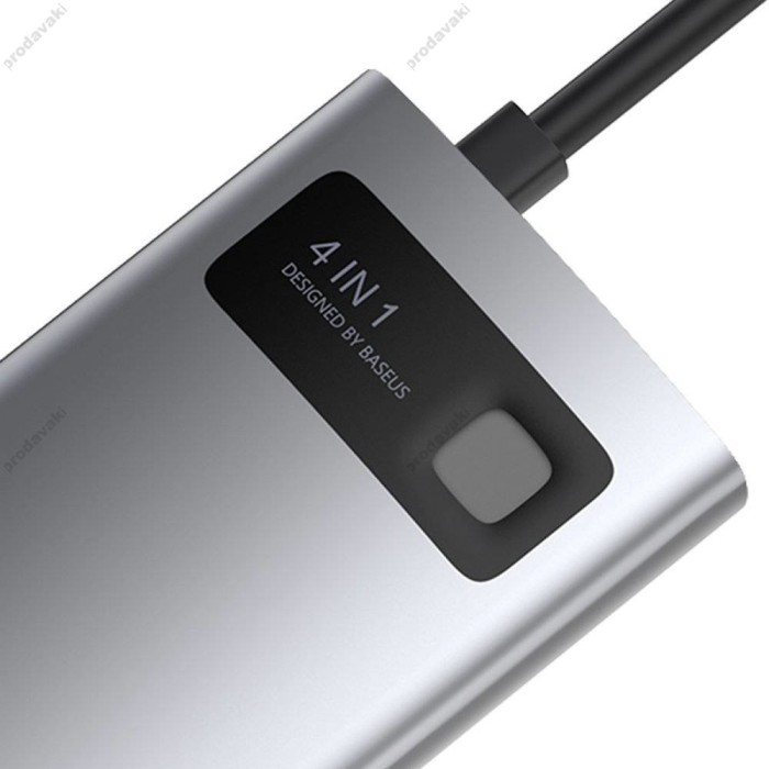 USB-Хаб Baseus Metal Gleam Series Multifunctional Type-C to HDMI+USB3.0+USB2.0+PD CAHUB-CY0G Grey