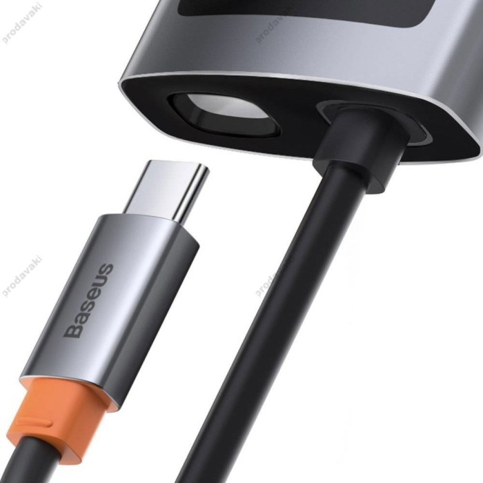 USB-Хаб Baseus Metal Gleam Series Multifunctional Type-C to HDMI+USB3.0+USB2.0+PD CAHUB-CY0G Grey