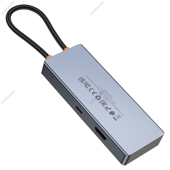 USB-Хаб HOCO HB50 Wow multi-function converter 5в1 HDMI+PD+3xUSB 3.0 Gtey