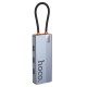 USB-Хаб HOCO HB50 Wow multi-function converter 5в1 HDMI+PD+3xUSB 3.0 Gtey