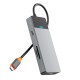 USB-Хаб Wiwu Linker A721HD Type-C 7в1 Type-C to HDMI+2xUSB 3.1+Type-C 3.1+SD+TF+PD Grey