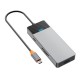 USB-Хаб Wiwu Linker A721HD Type-C 7в1 Type-C to HDMI+2xUSB 3.1+Type-C 3.1+SD+TF+PD Grey