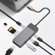 USB-Хаб Wiwu Linker A721HD Type-C 7в1 Type-C to HDMI+2xUSB 3.1+Type-C 3.1+SD+TF+PD Grey