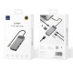 USB-Хаб Wiwu Linker A721HD Type-C 7в1 Type-C to HDMI+2xUSB 3.1+Type-C 3.1+SD+TF+PD Grey