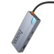 USB-Хаб HOCO HB52 Wow multi-function converter 6в1 Type-C to HDMI+RJ45+SD+TF+PD+Type-C 3.0+2xUSB 3.0 Grey