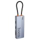 USB-Хаб HOCO HB52 Wow multi-function converter 6в1 Type-C to HDMI+RJ45+SD+TF+PD+Type-C 3.0+2xUSB 3.0 Grey