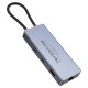 USB-Хаб HOCO HB52 Wow multi-function converter 6в1 Type-C to HDMI+RJ45+SD+TF+PD+Type-C 3.0+2xUSB 3.0 Grey
