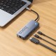 USB-Хаб HOCO HB52 Wow multi-function converter 6в1 Type-C to HDMI+RJ45+SD+TF+PD+Type-C 3.0+2xUSB 3.0 Grey