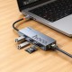 USB-Хаб HOCO HB52 Wow multi-function converter 6в1 Type-C to HDMI+RJ45+SD+TF+PD+Type-C 3.0+2xUSB 3.0 Grey