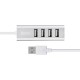 USB-Хаб Hoco HB1 USB Line machine USB to 4xUSB 2.0 Silver