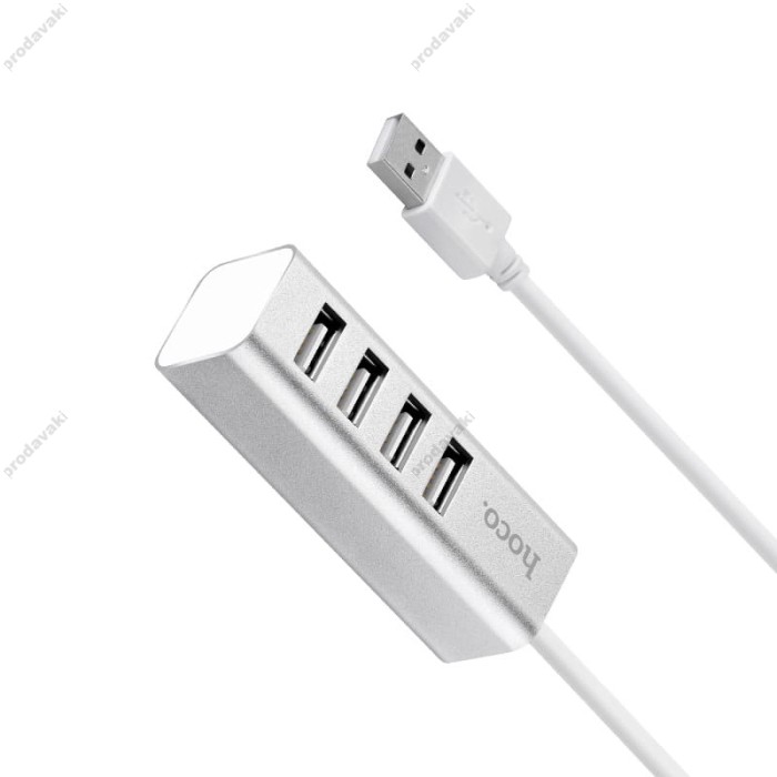 USB-Хаб Hoco HB1 USB Line machine USB to 4xUSB 2.0 Silver