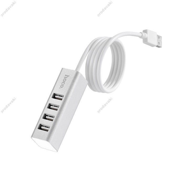 USB-Хаб Hoco HB1 USB Line machine USB to 4xUSB 2.0 Silver