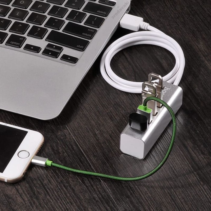 USB-Хаб Hoco HB1 USB Line machine USB to 4xUSB 2.0 Silver