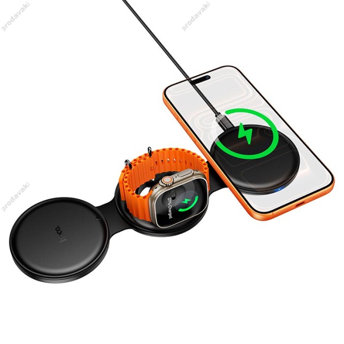 Бездротовий зарядний пристрій HOCO CQ24 Triumph all-in-one wireless charger 15W Black