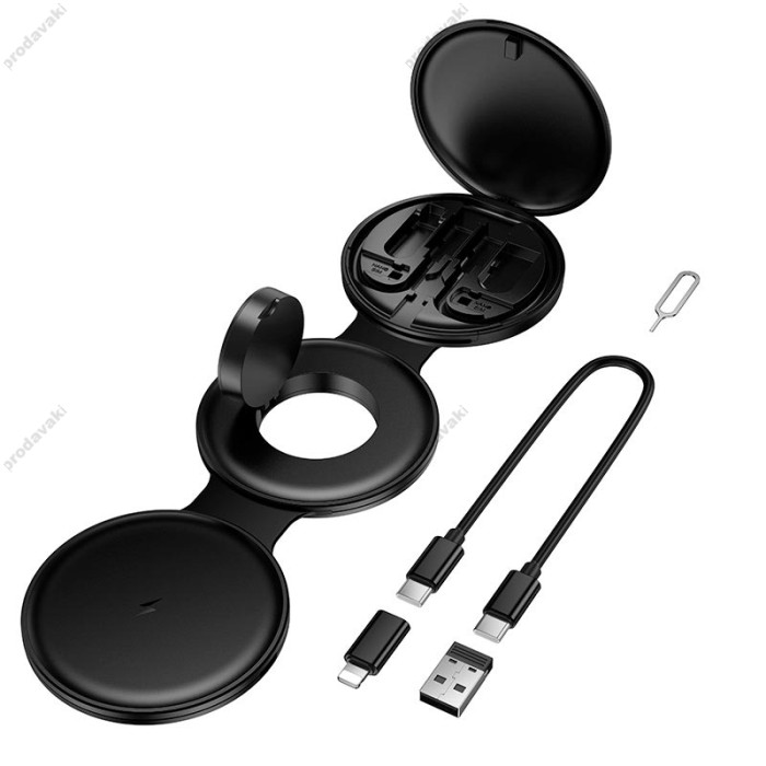 Бездротовий зарядний пристрій HOCO CQ24 Triumph all-in-one wireless charger 15W Black