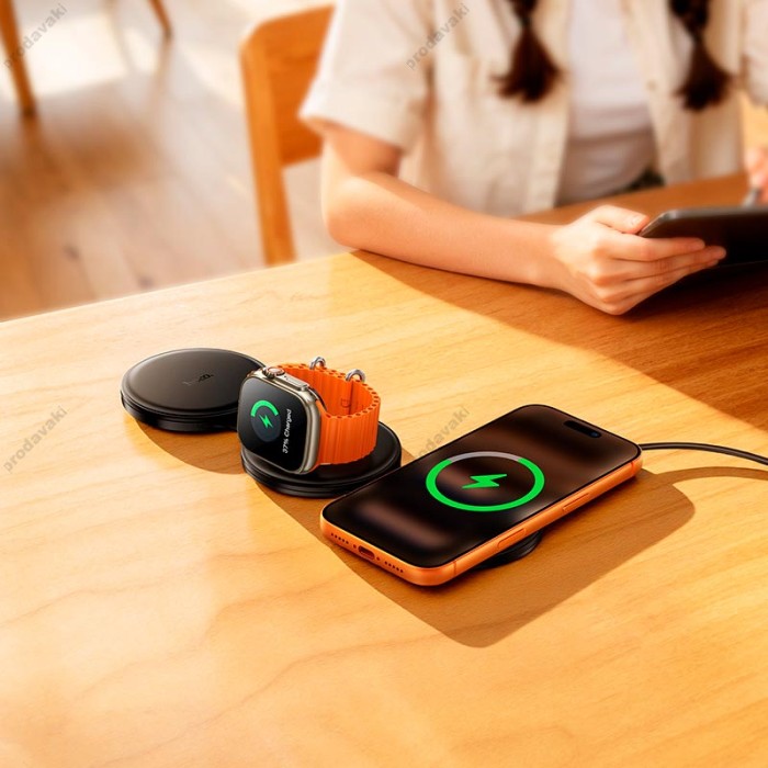 Бездротовий зарядний пристрій HOCO CQ24 Triumph all-in-one wireless charger 15W Black